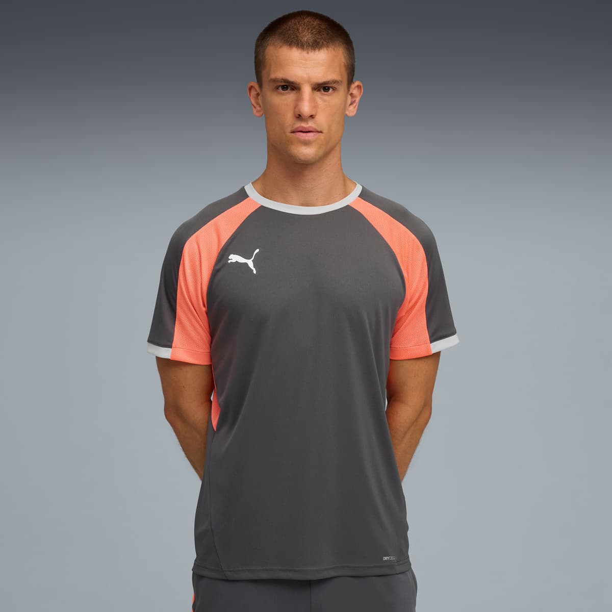 PUMA individualLIGA jersey voor Heren, Grijs/Rood/Wit, Maat L thumbnail 6