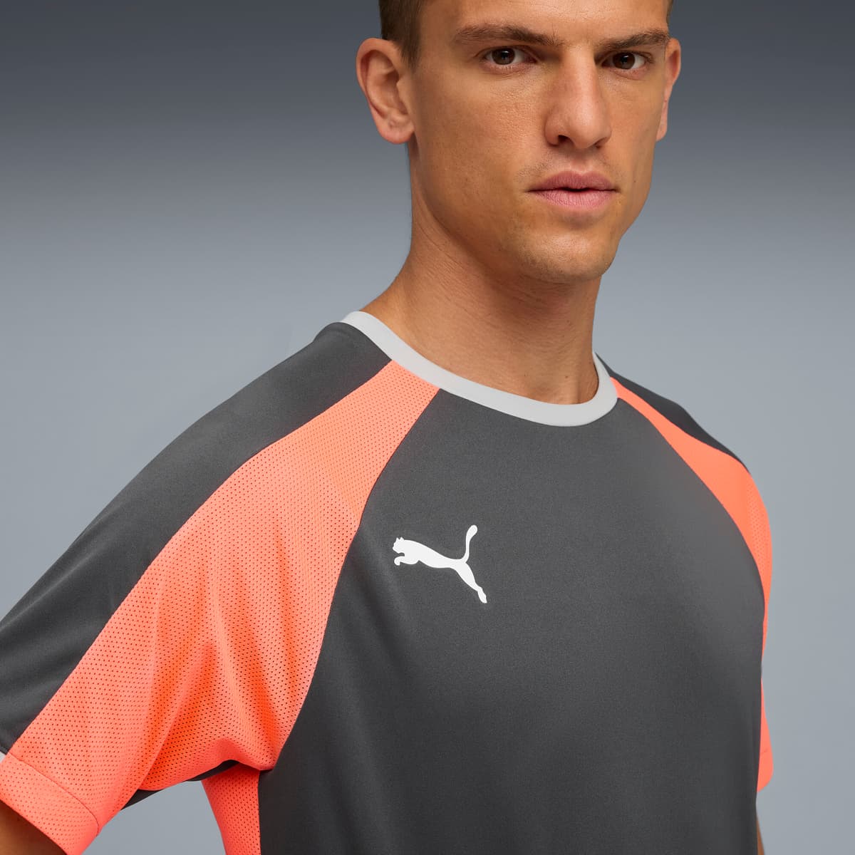 PUMA individualLIGA jersey voor Heren, Grijs/Rood/Wit, Maat L thumbnail 5