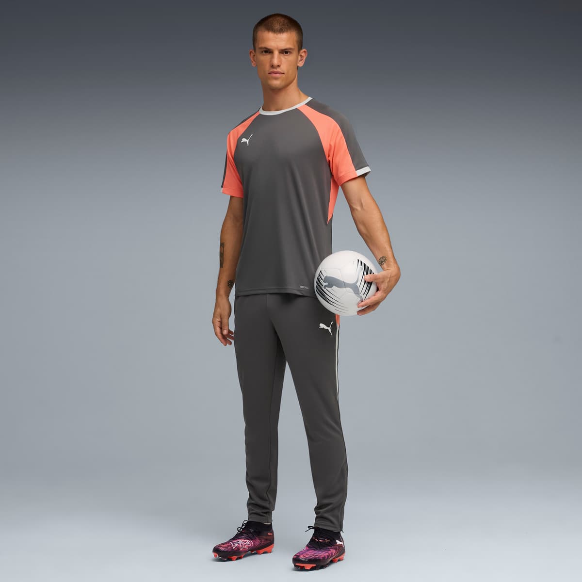 PUMA individualLIGA jersey voor Heren, Grijs/Rood/Wit, Maat L thumbnail 4