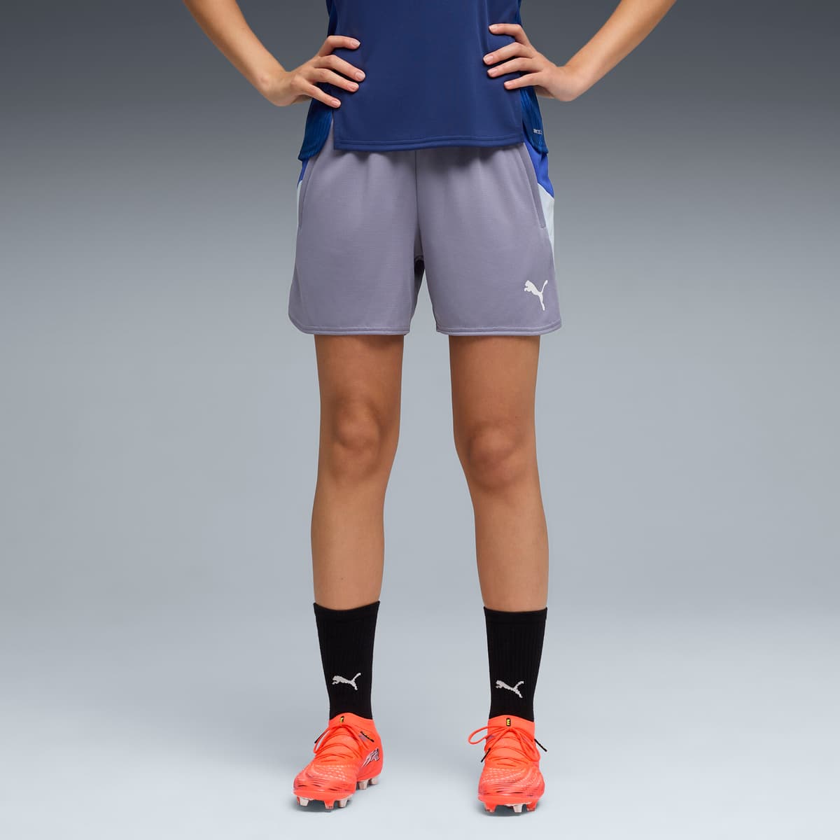 PUMA IndividualBLAZE voetbalshort voor Dames, Blauw/Grijs/Wit, Maat XS thumbnail 5