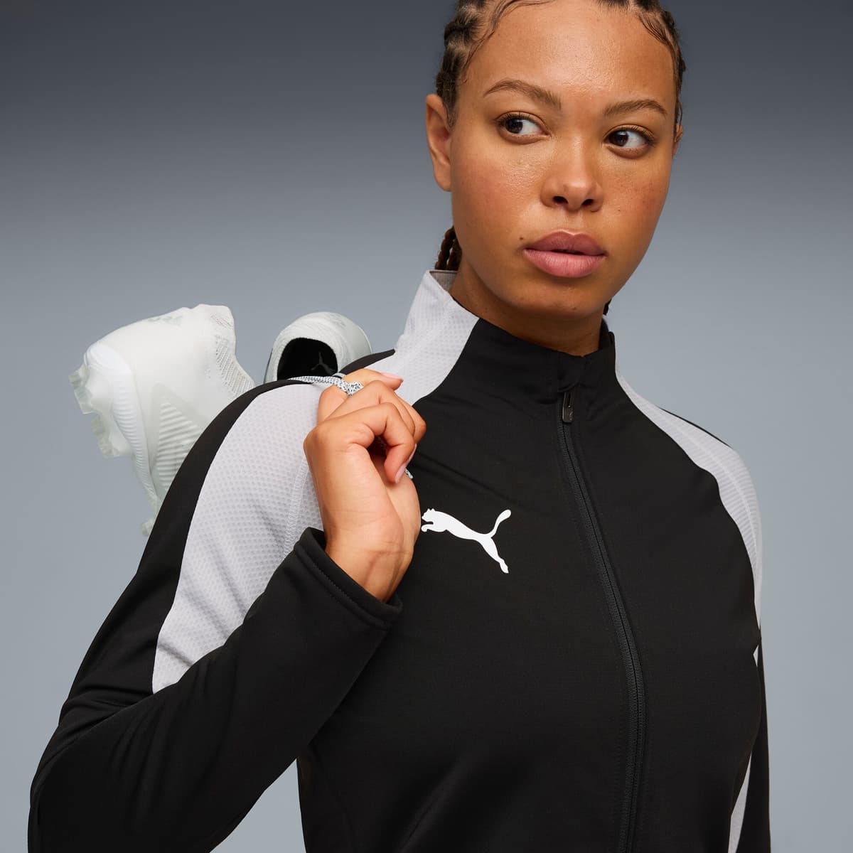 PUMA IndividualBLAZE voetbaltrainingspak voor Dames, Zwart/Grijs/Wit, Maat S thumbnail 5