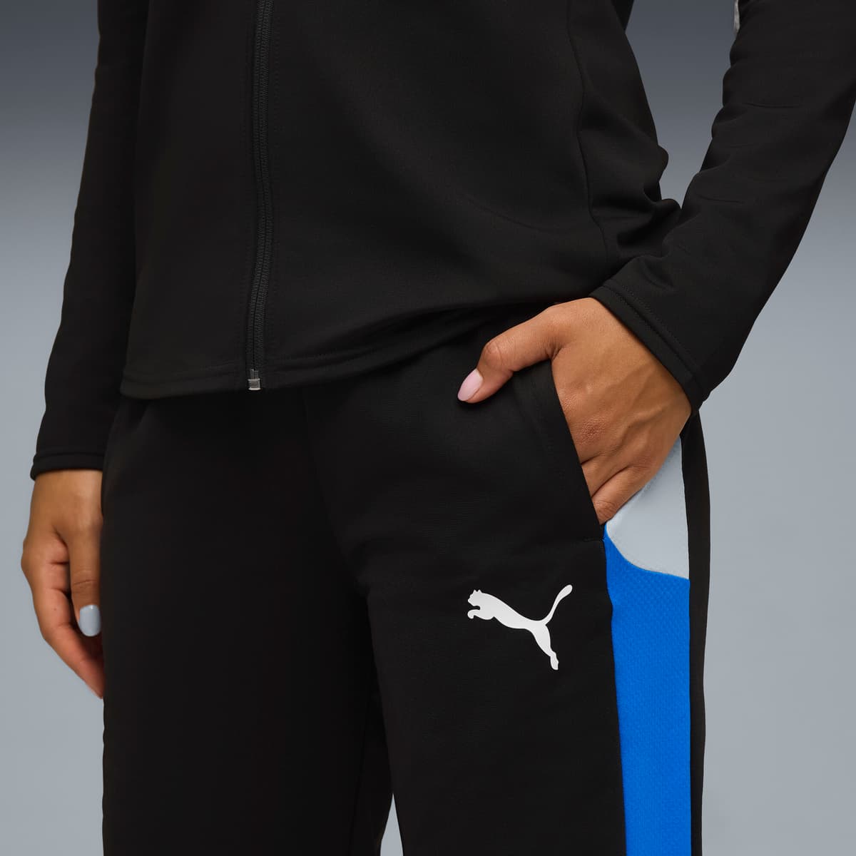 PUMA IndividualBLAZE voetbaltrainingspak voor Dames, Zwart/Grijs/Wit, Maat S thumbnail 2