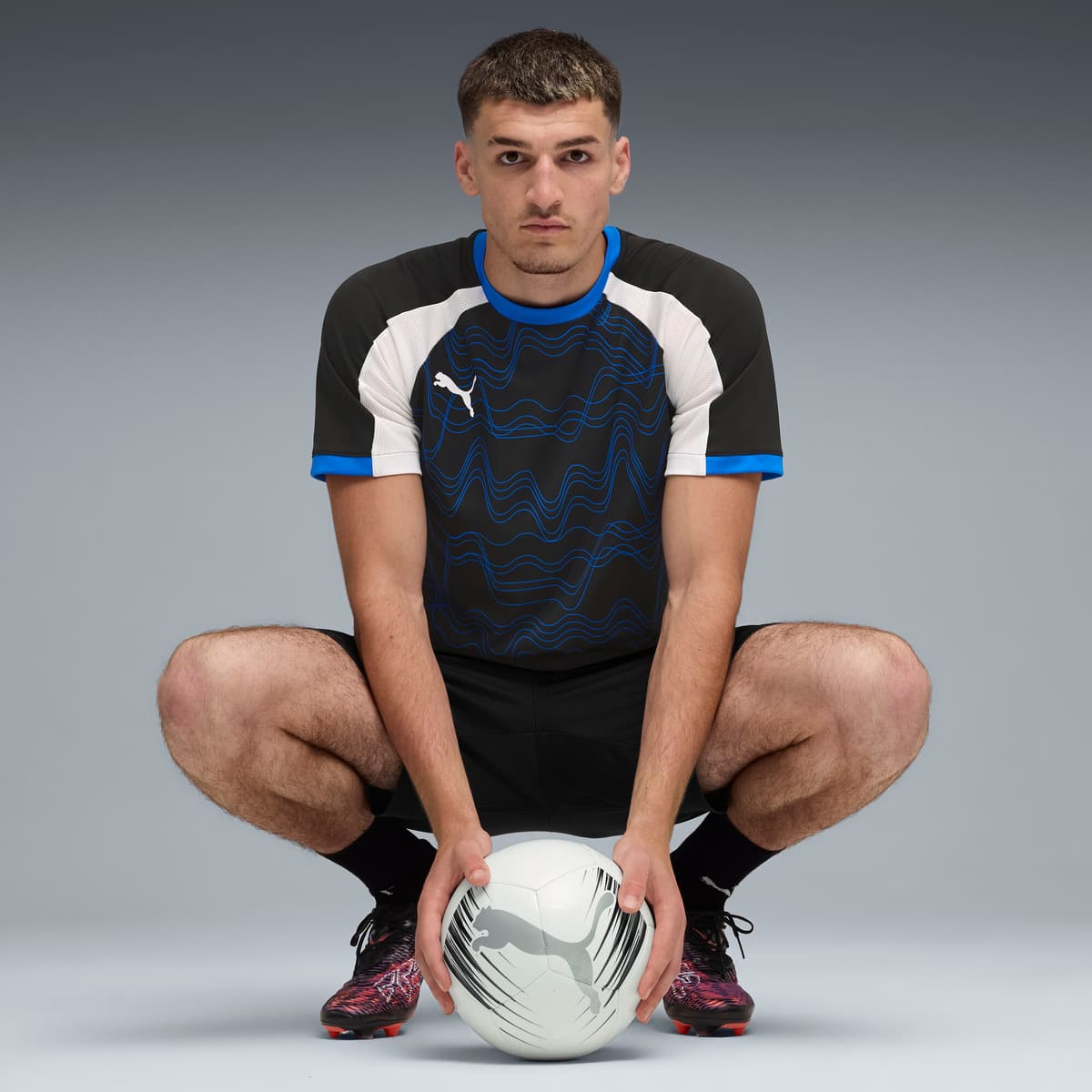 PUMA IndividualLIGA voetbalshirt met print voor Heren, Blauw/Zwart/Wit, Maat 3XL thumbnail 4