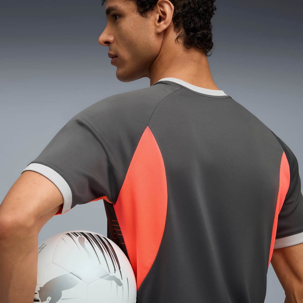 PUMA IndividualLIGA voetbalshirt met print voor Heren, Grijs/Rood/Wit, Maat L thumbnail 5