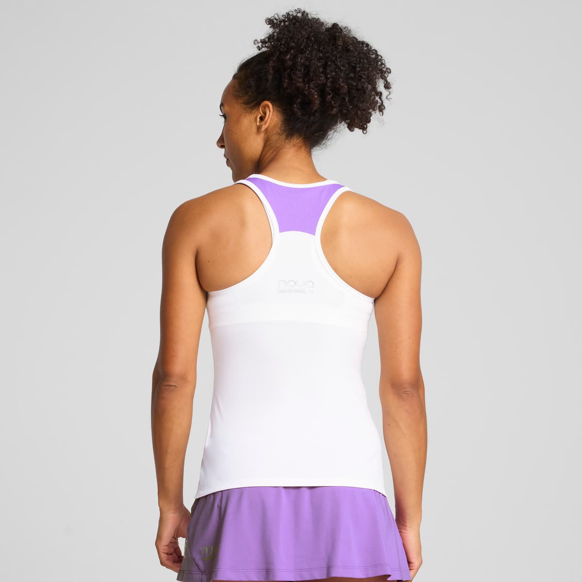 PUMA INDIVIDUAL padeltanktop voor Dames, Wit/Paars, Maat XL thumbnail 5