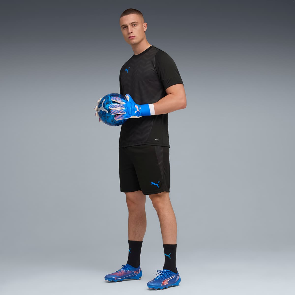 PUMA individualCUP voetbaltrainingsshort voor Heren, Blauw/Zwart/Wit, Maat S thumbnail 4