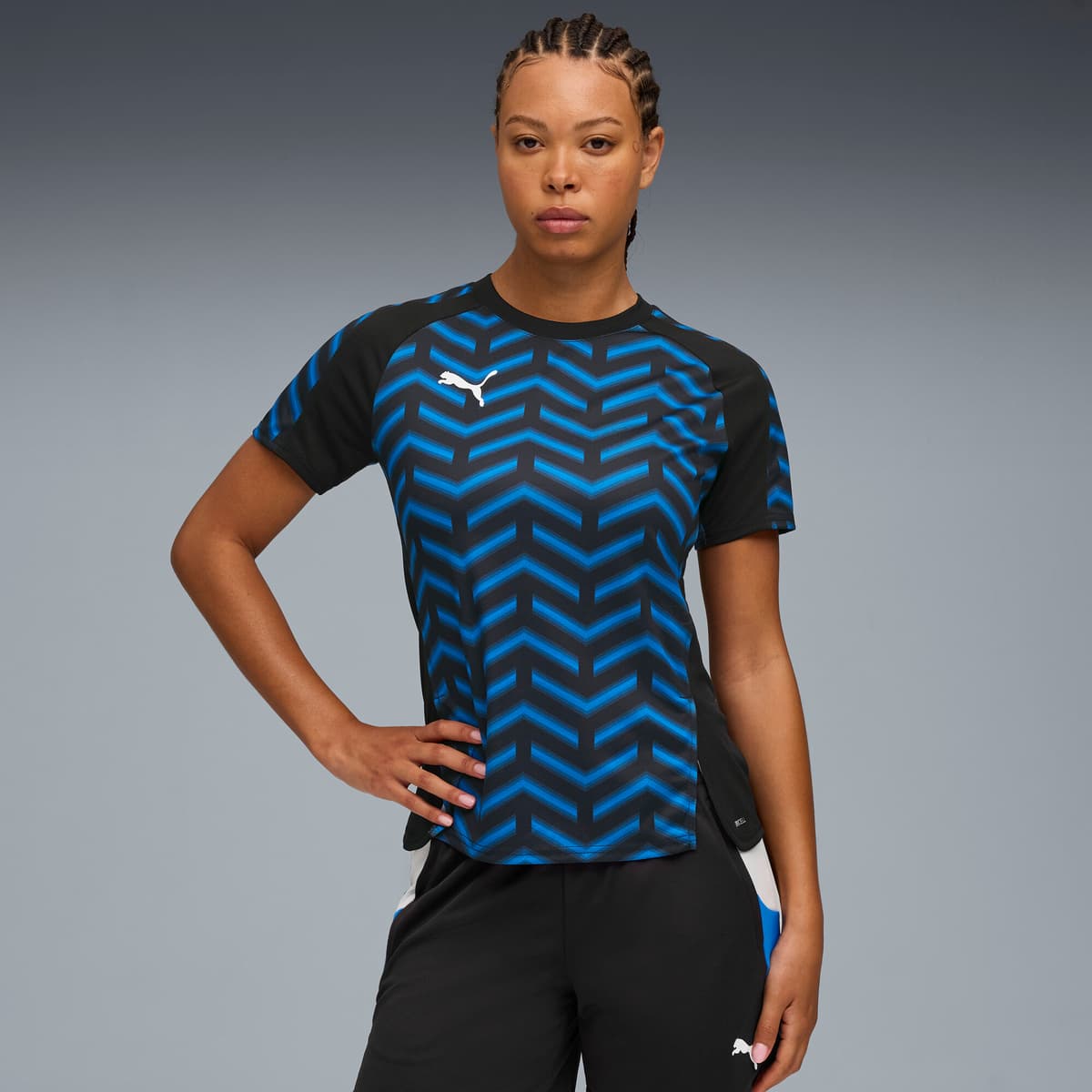 PUMA individualBLAZE voetbalshirt voor Dames, Blauw/Zwart/Wit, Maat XS thumbnail 6