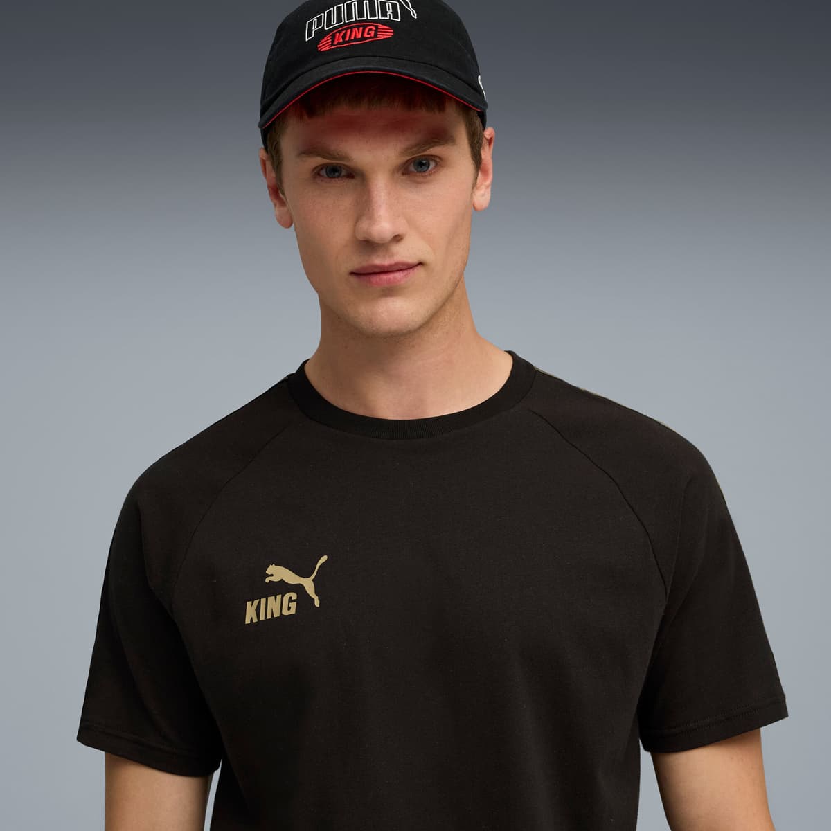 PUMA KING T-shirt voor Heren, Zwart/Goud, Maat S thumbnail 5
