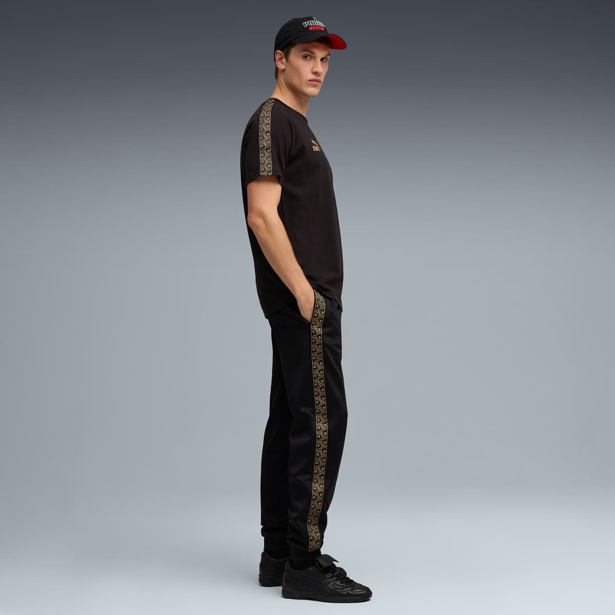 PUMA KING T-shirt voor Heren, Zwart/Goud, Maat S thumbnail 4