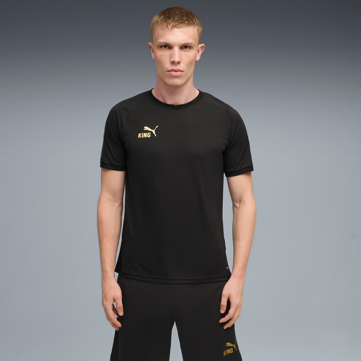 PUMA KINGtouch voetbalshirt voor Heren, Zwart/Goud, Maat XL thumbnail 6
