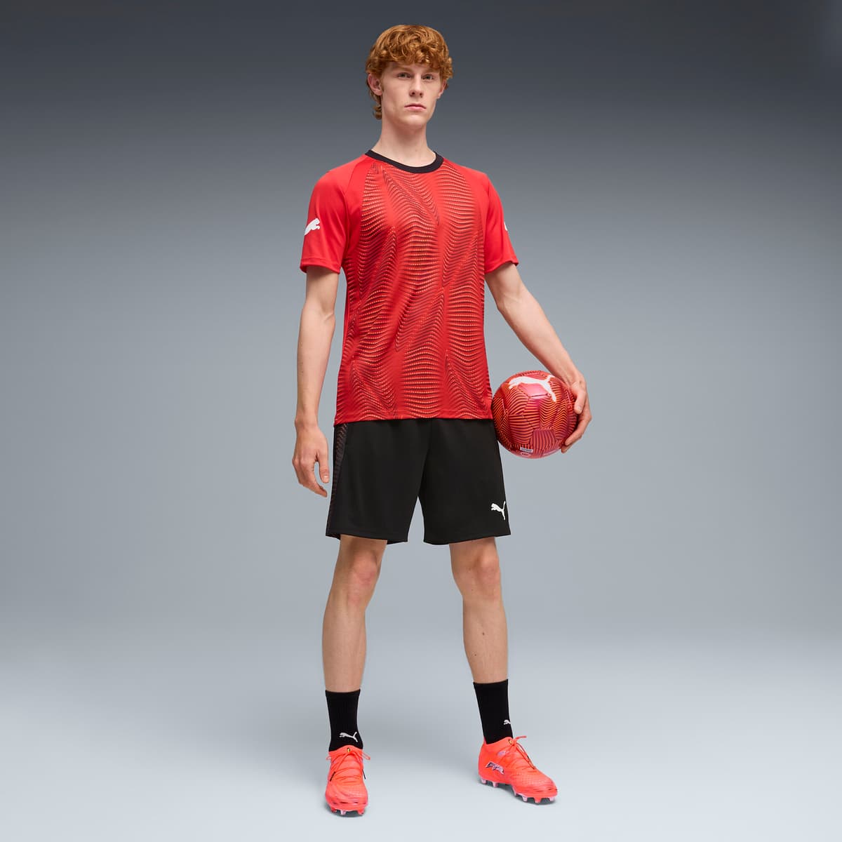 PUMA individualFINAL voetbalshirt voor Heren, Zwart/Rood, Maat 3XL thumbnail 3