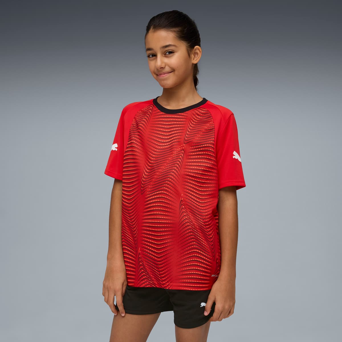 PUMA individualFINAL voetbalshirt, Zwart/Rood, Maat 15-16Y thumbnail 5
