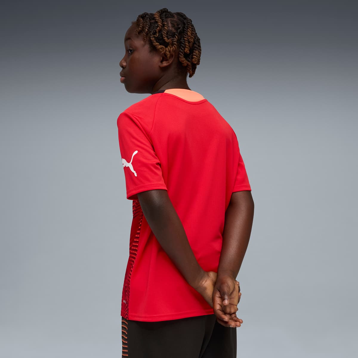 PUMA individualFINAL voetbalshirt, Zwart/Rood, Maat 15-16Y thumbnail 2