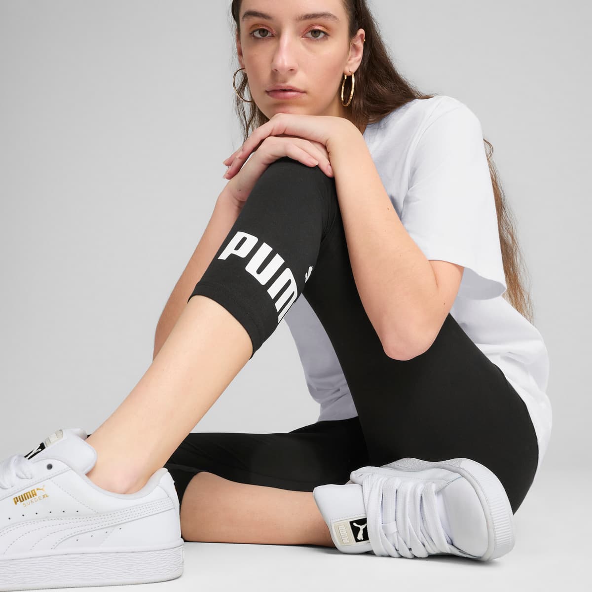 PUMA ESS No. 1 Logo 3/4-legging voor Dames, Zwart, Maat S thumbnail 4