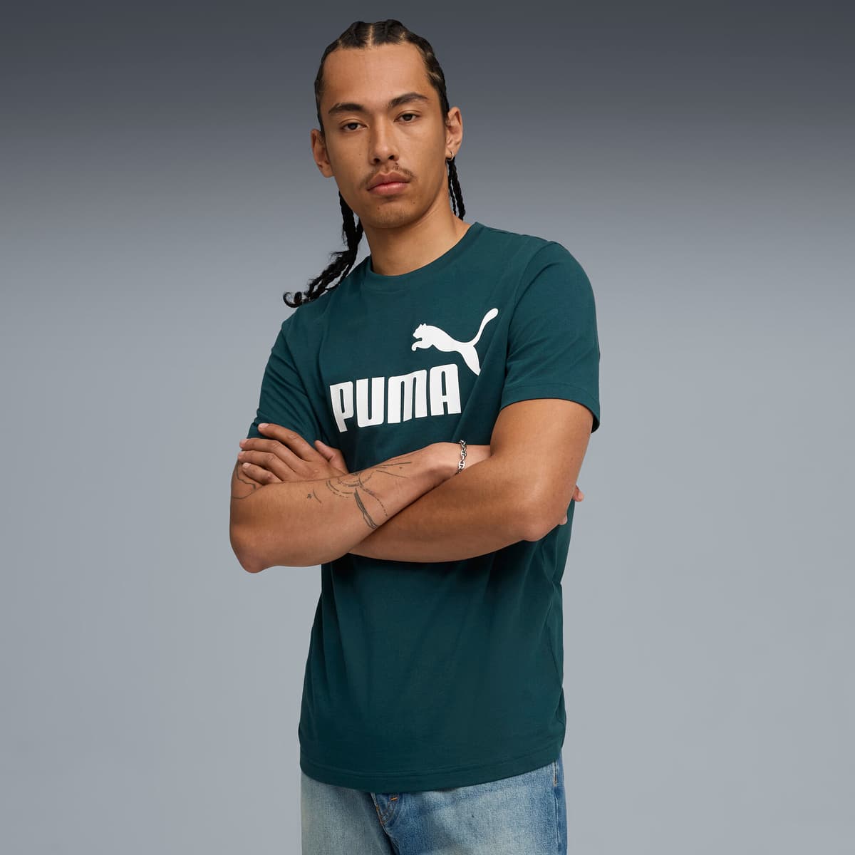 PUMA ESS No. 1-logo T-shirt voor Heren, Groen, Maat 4XL