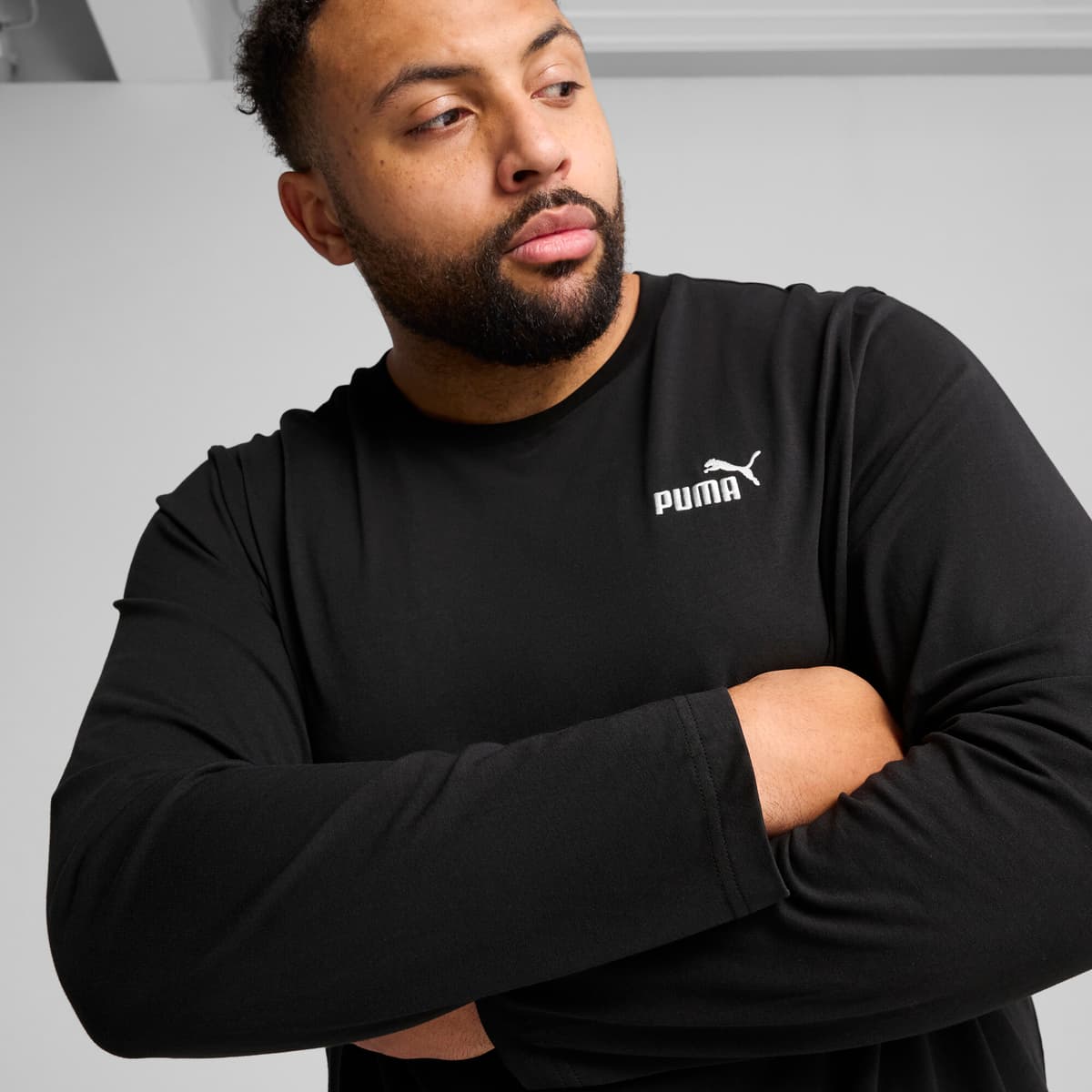 PUMA Essentials No. 1-logo T-shirt met lange mouwen voor Heren, Zwart, Maat XS thumbnail 7