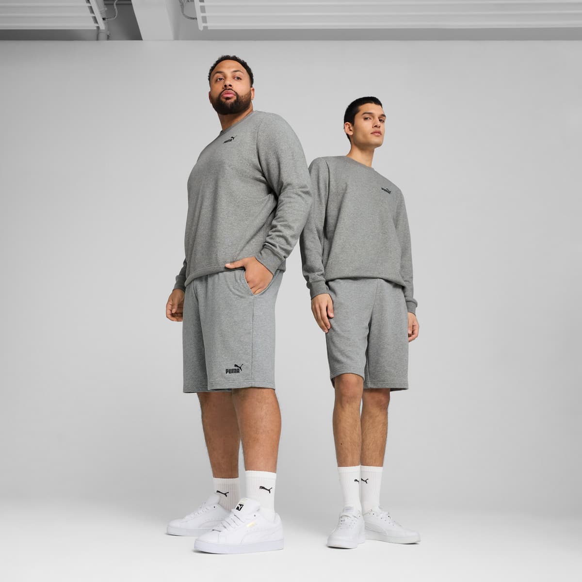 PUMA Essentials No. 1-logo short van 25,5 cm voor Heren, Grijs, Maat 4XL