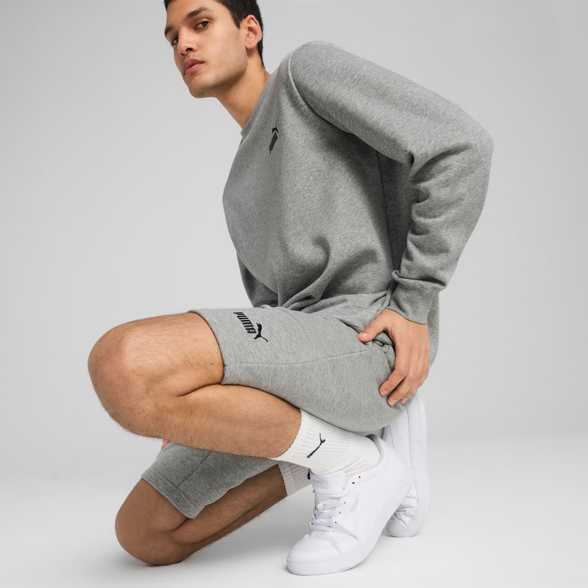 PUMA Essentials No. 1-logo short van 25,5 cm voor Heren, Grijs, Maat 4XL thumbnail 4