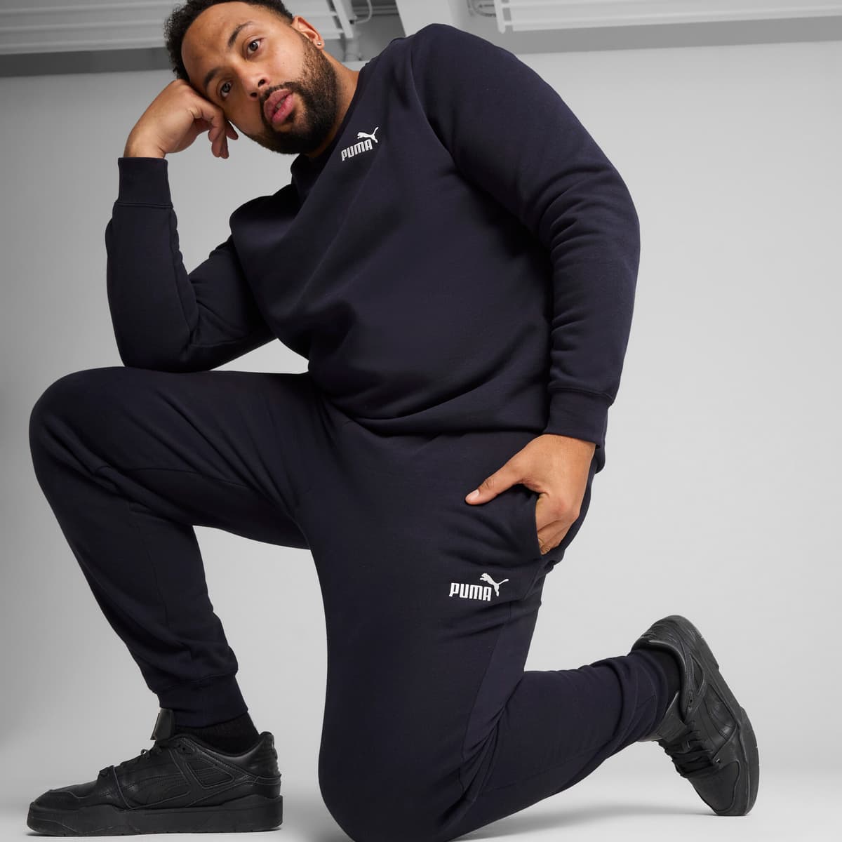 PUMA Essentials No. 1-logo sweatpant voor Heren, Blauw, Maat S thumbnail 4