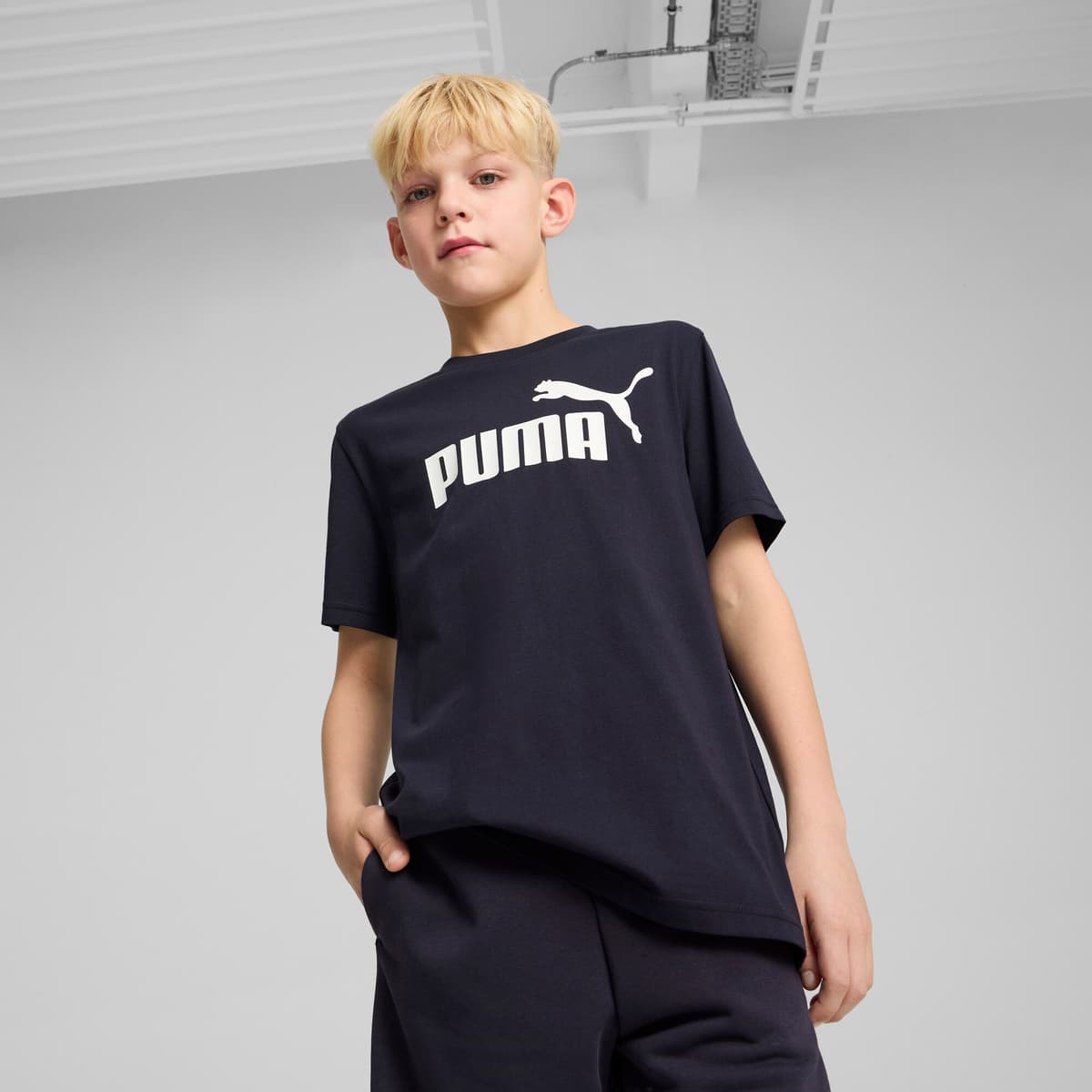 PUMA ESS No. 1-logo T-shirt voor Heren, Blauw, Maat 15-16Y thumbnail 4
