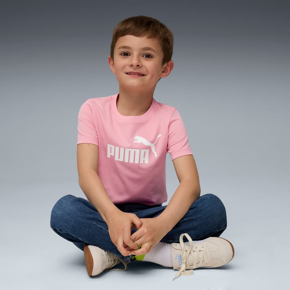 PUMA ESS No. 1-logo T-shirt voor Heren, Roze, Maat 3-4Y thumbnail 4