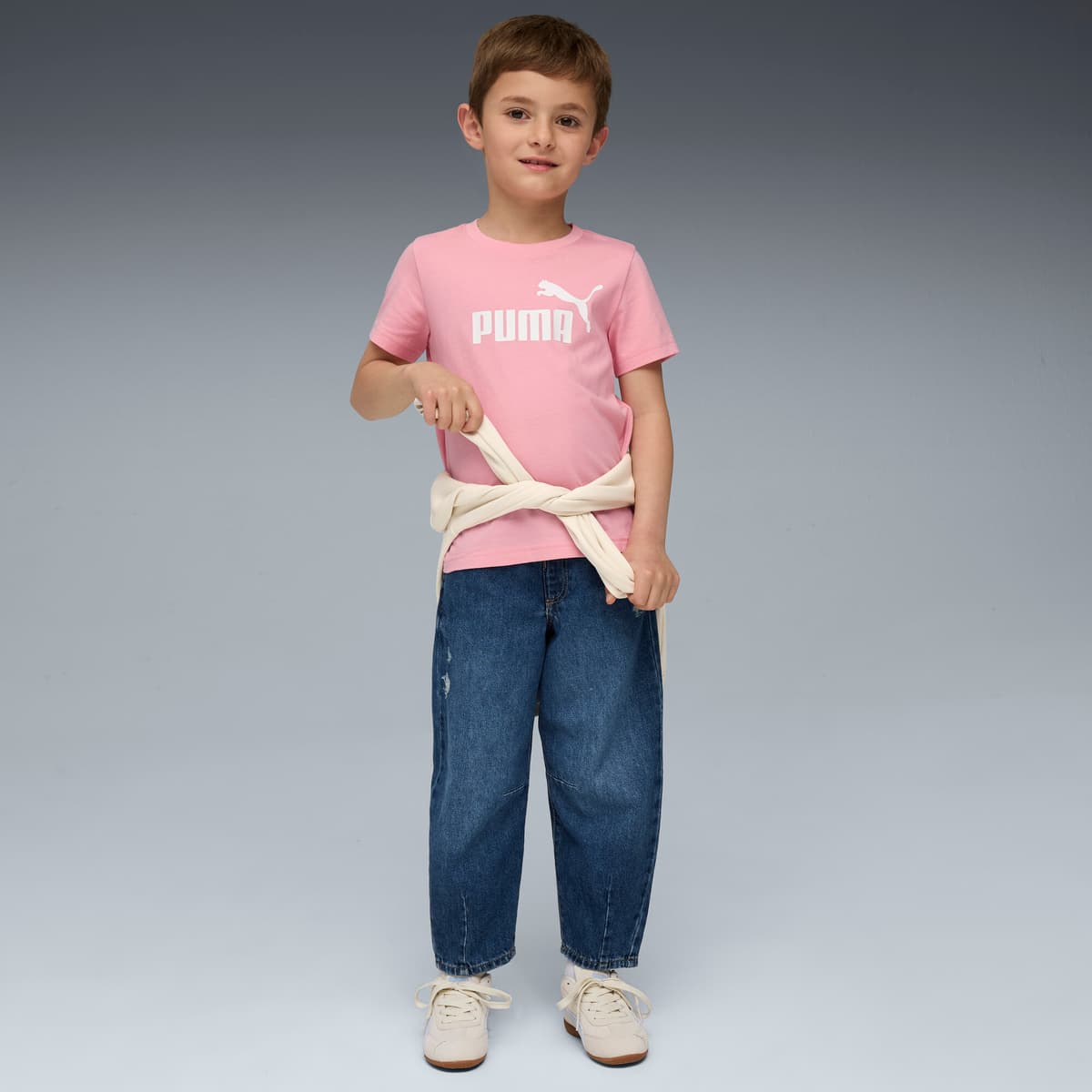 PUMA ESS No. 1-logo T-shirt voor Heren, Roze, Maat 3-4Y thumbnail 2