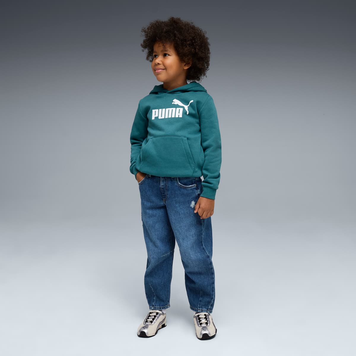 PUMA ESS No. 1-logo fleece hoodie voor Heren, Maat 4-5Y thumbnail 4