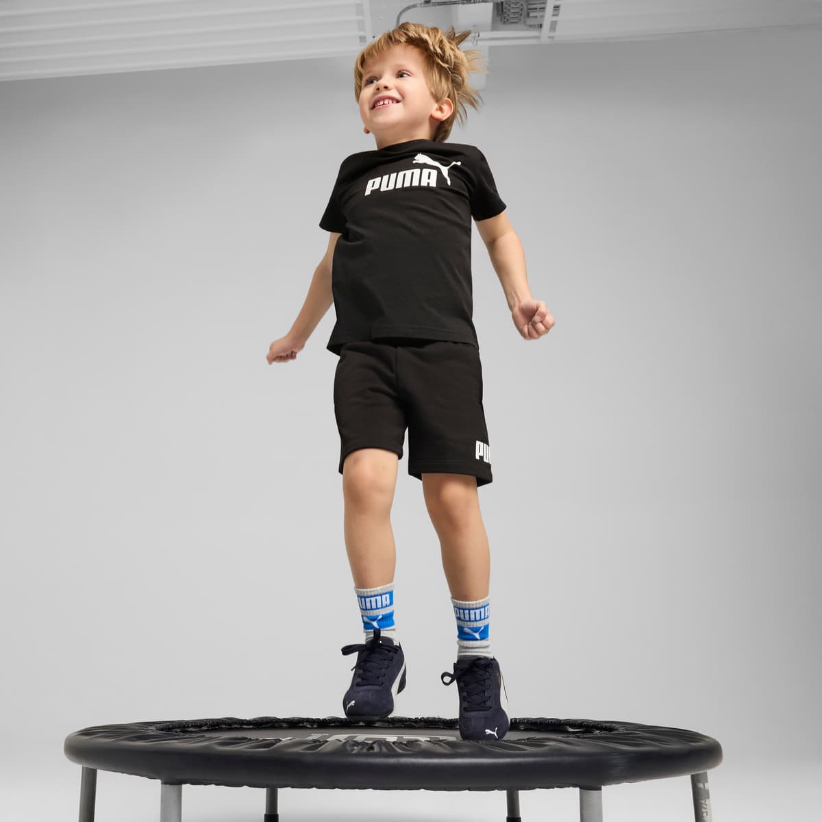 PUMA ESS No. 1-logo short voor Heren, Zwart, Maat 5-6Y thumbnail 4