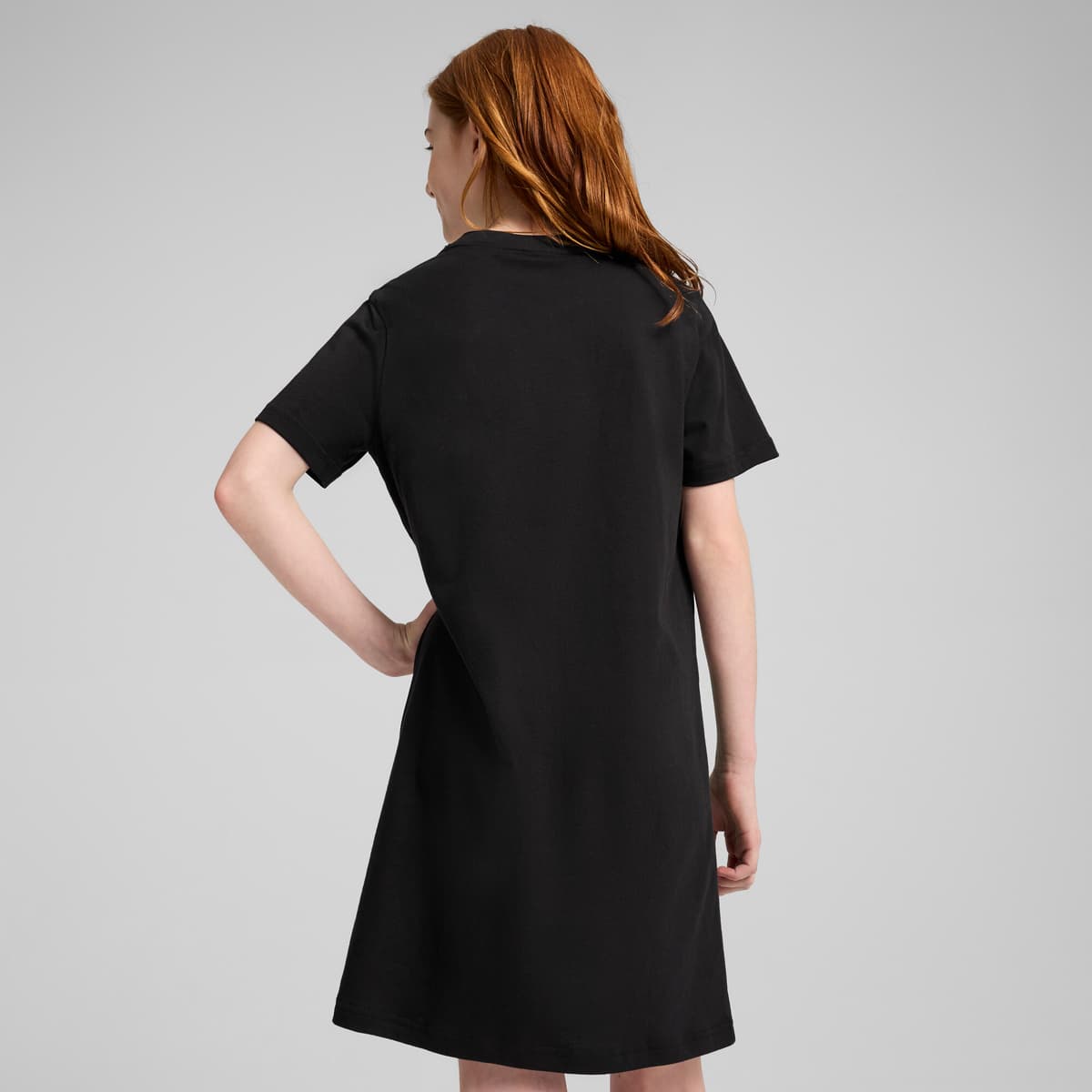 PUMA Essentials No. 1-logo jurk met korte mouwen voor Dames, Zwart, Maat 13-14Y thumbnail 3