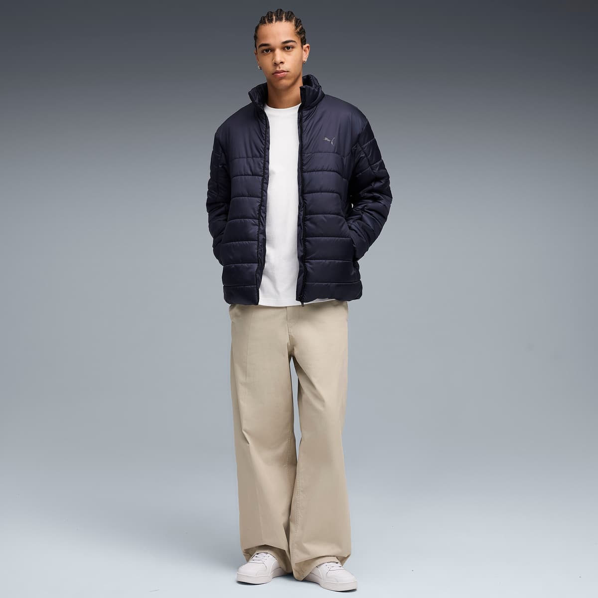 PUMA Essentials gewatteerd jack voor Heren, Blauw, Maat L thumbnail 4