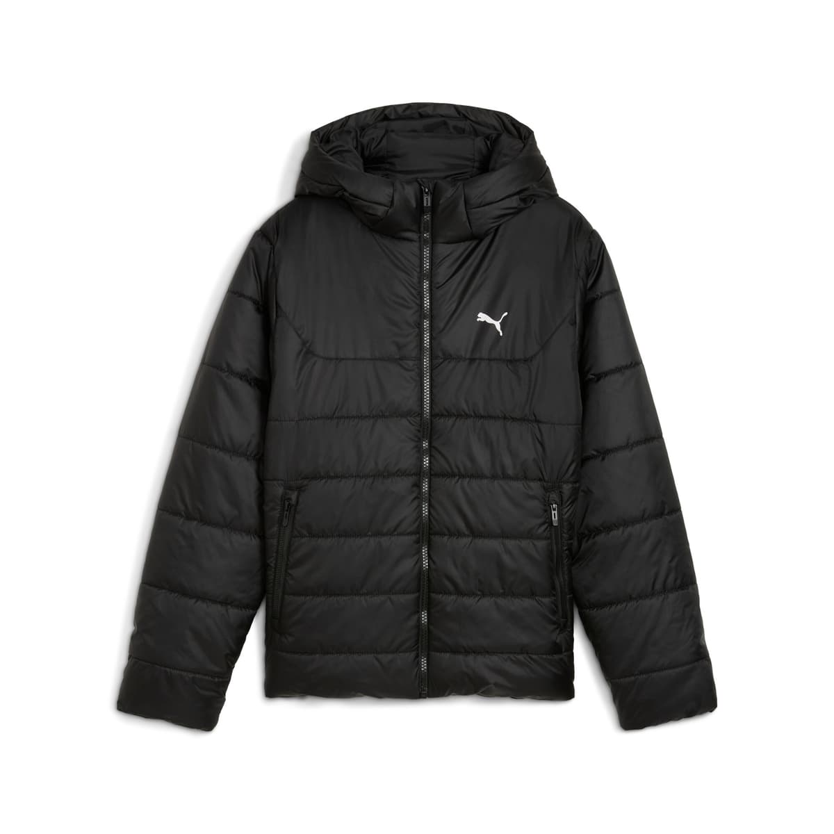 PUMA Essentials gewatteerd jack met capuchon, Zwart, Maat 13-14Y thumbnail 3