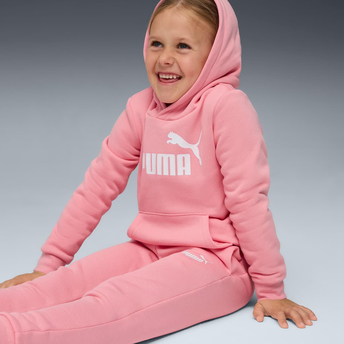 PUMA Essentials No.1 Logo joggingpak, Roze, Maat 5-6Y thumbnail 6