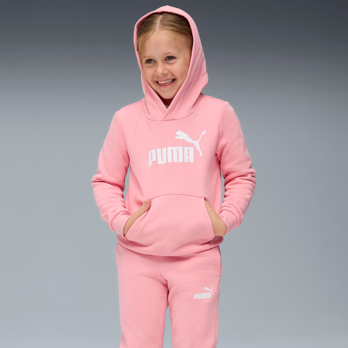 PUMA Essentials No.1 Logo joggingpak, Roze, Maat 5-6Y thumbnail 5