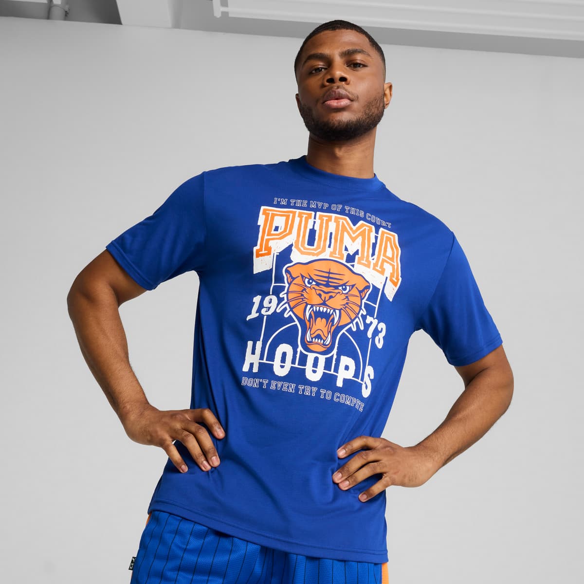 PUMA Rival Rage basketbal-T-shirt voor Heren, Blauw, Maat XL