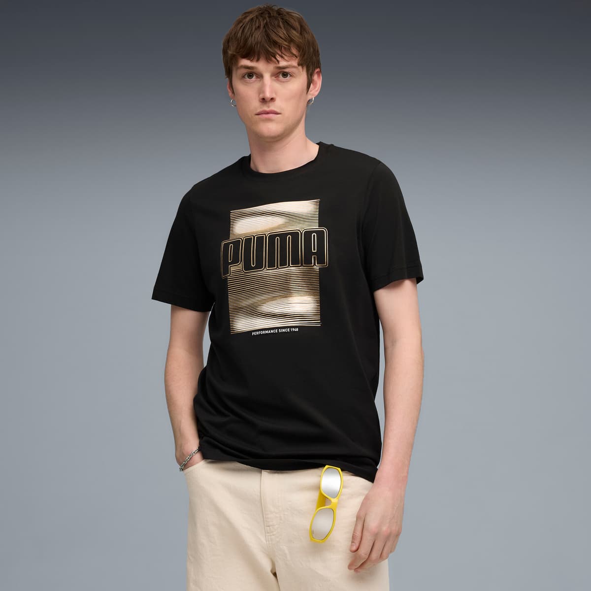 PUMA Graphic Foil T-shirt voor Heren, Zwart, Maat S