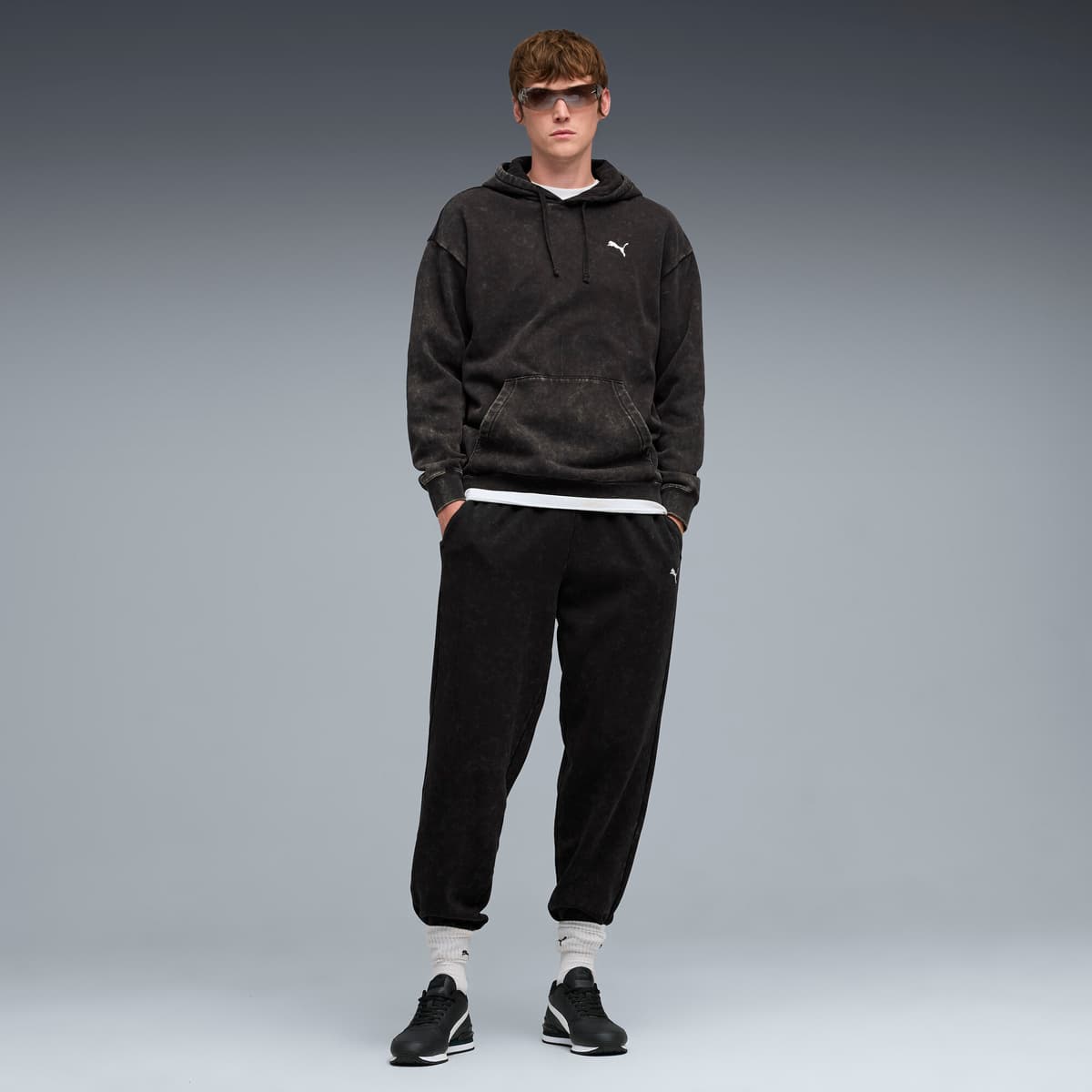 PUMA Essentials Elevated relaxte verwassen hoodie voor Heren, Zwart, Maat S thumbnail 4