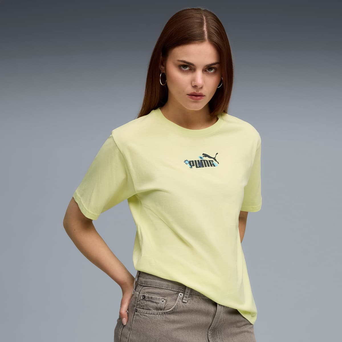 PUMA Essentials Nature 2.0 relaxed T-shirt voor Dames, Goud, Maat L