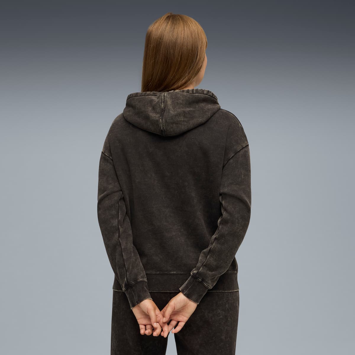 PUMA Essentials Elevated relaxte verwassen hoodie voor Dames, Zwart, Maat XXL thumbnail 5