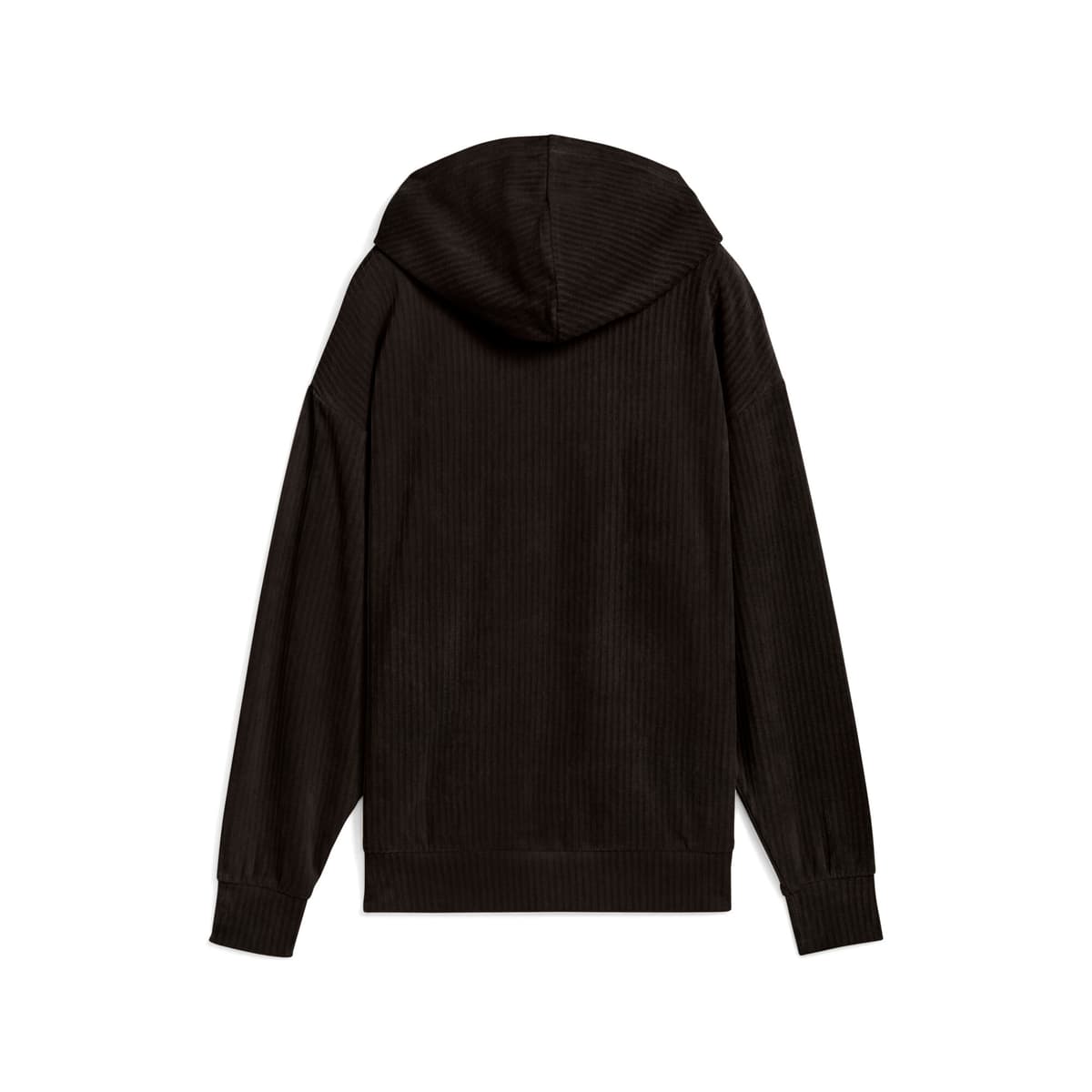 PUMA Essentials Elevated Comfort velours geribbelde hoodie voor Dames, Zwart, Maat XL thumbnail 2