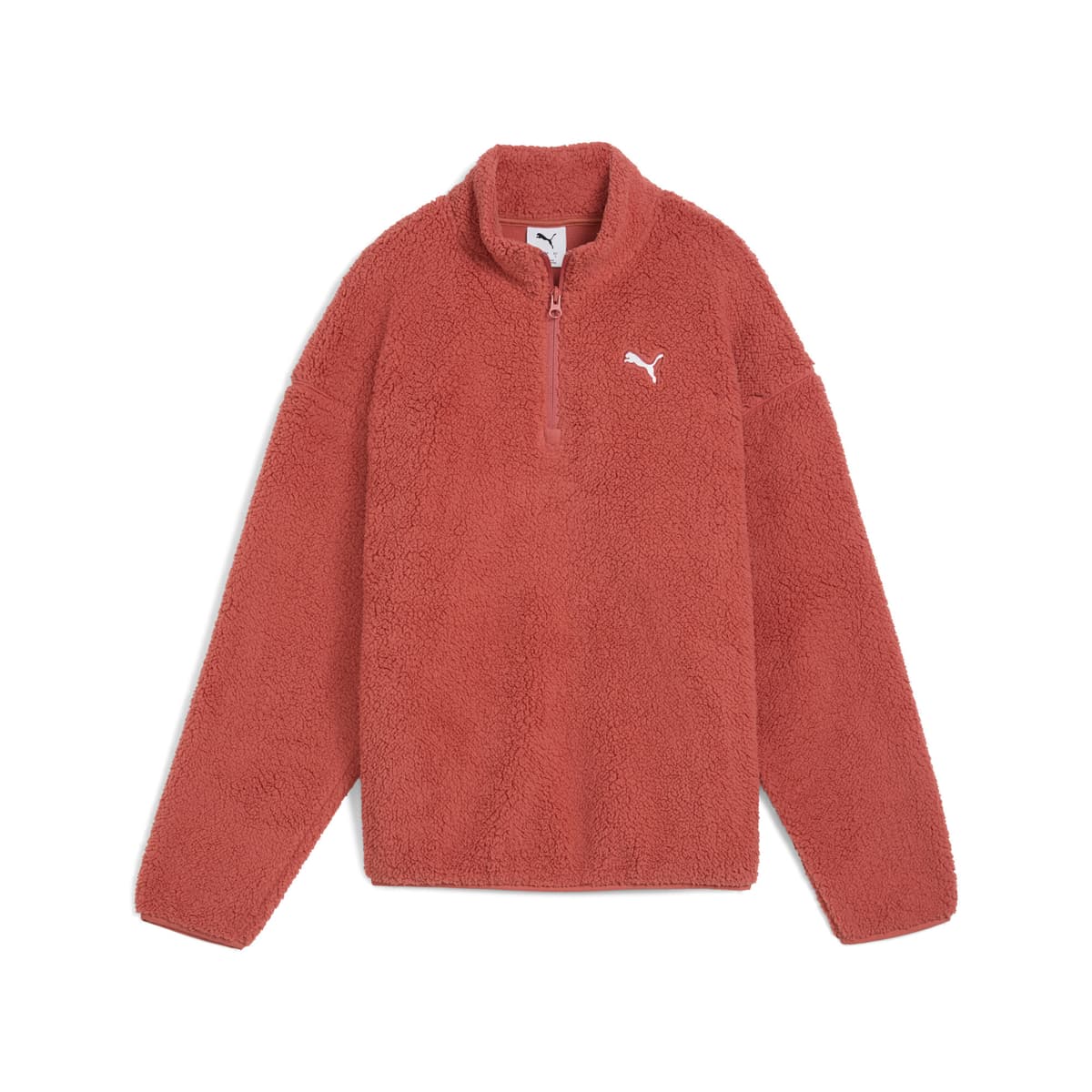 PUMA Essentials Elevated Comfort sweatshirt met halve ritssluiting en ronde hals voor Dames, Rood, Maat XL thumbnail 3