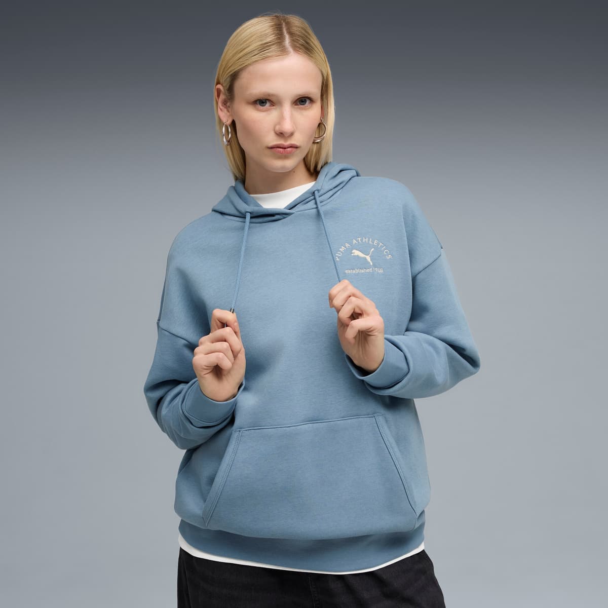 PUMA Class relaxte hoodie voor Dames, Blauw, Maat L