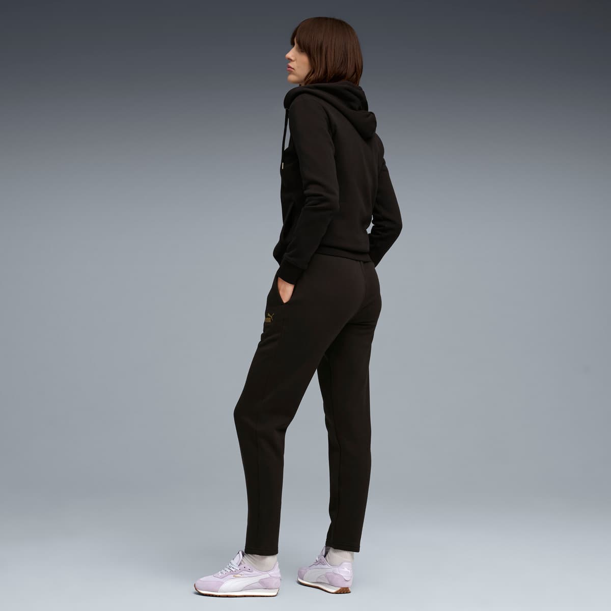PUMA Metallic joggingpak met capuchon voor Dames, Zwart, Maat L thumbnail 5