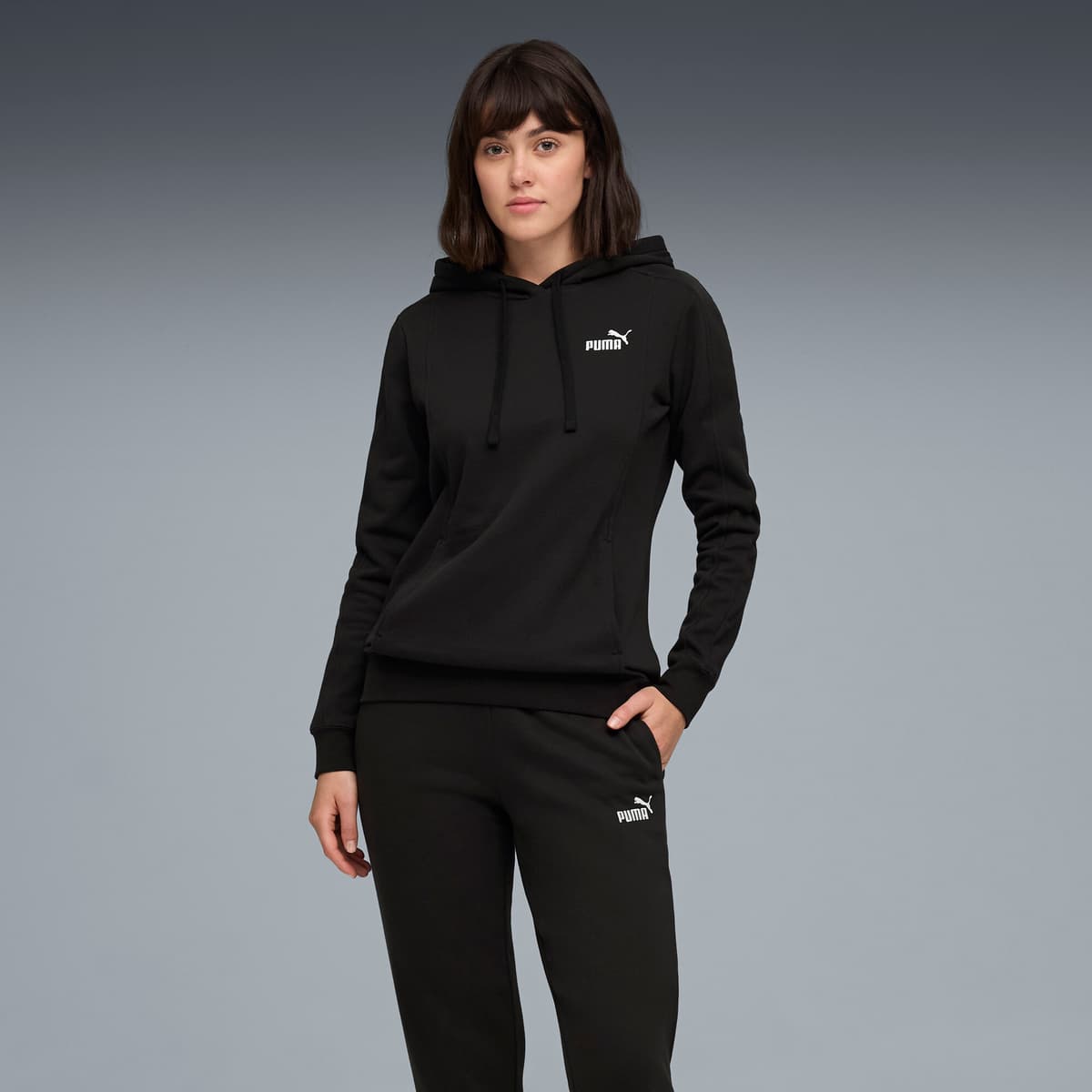 PUMA Joggingpak met capuchon voor Dames, Zwart, Maat XS thumbnail 4