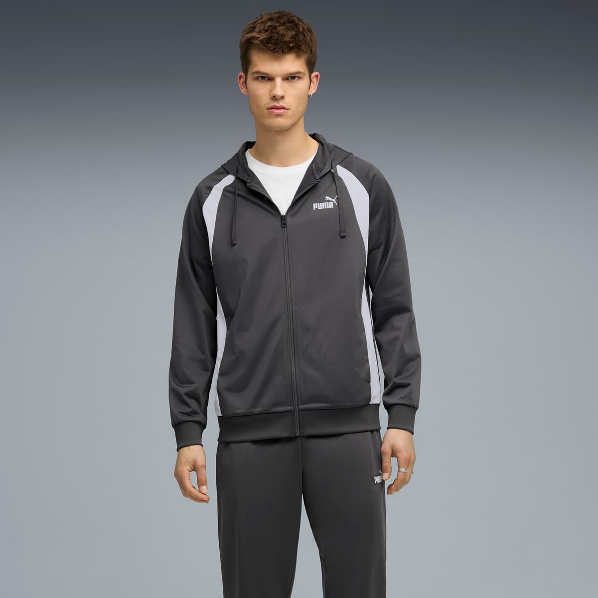 PUMA Polypak met capuchon voor Heren, Grijs, Maat L thumbnail 4