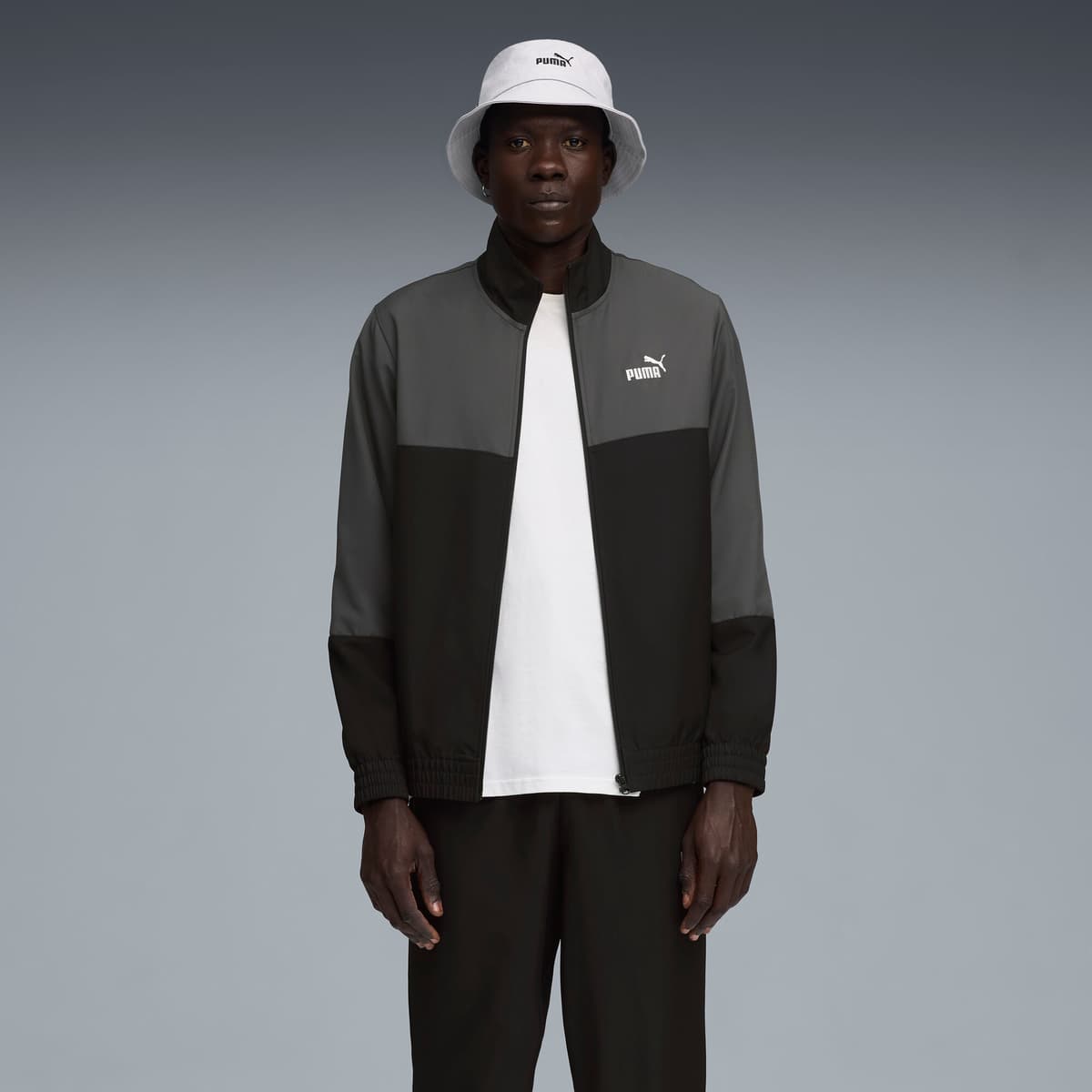 PUMA Geweven trainingspak met kleurvlakken voor Heren, Zwart, Maat M thumbnail 4