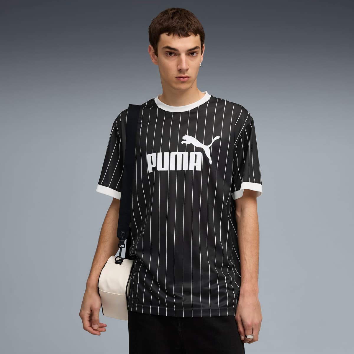 PUMA Essentials gestreept shirt voor Heren, Zwart, Maat 4XL