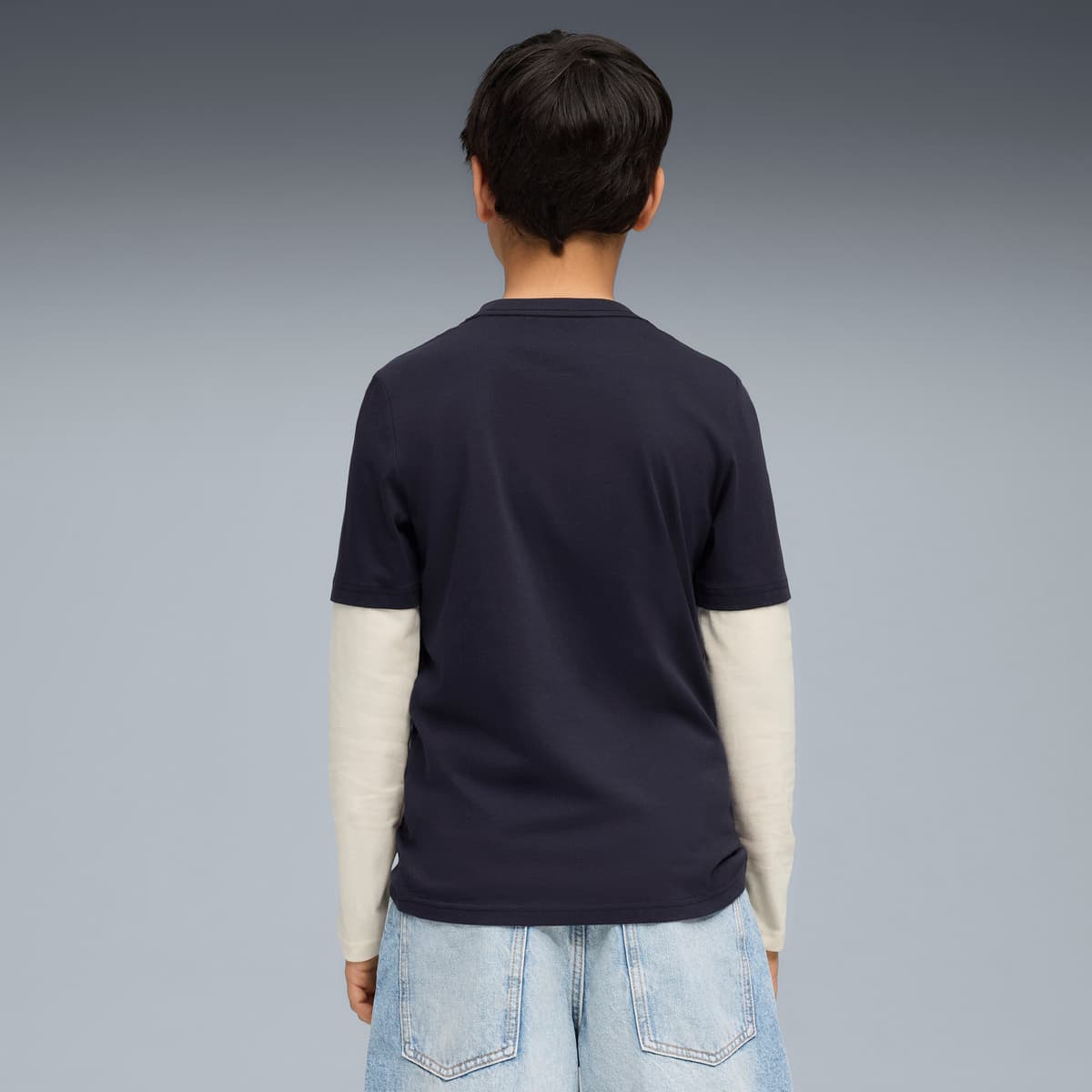 PUMA MID90s gelaagde top met lange mouwen voor Heren, Blauw, Maat 13-14Y thumbnail 3