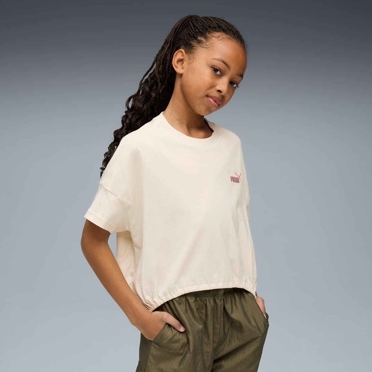 PUMA Tweenerverse geknoopt T-shirt voor Dames, Maat 7-8Y