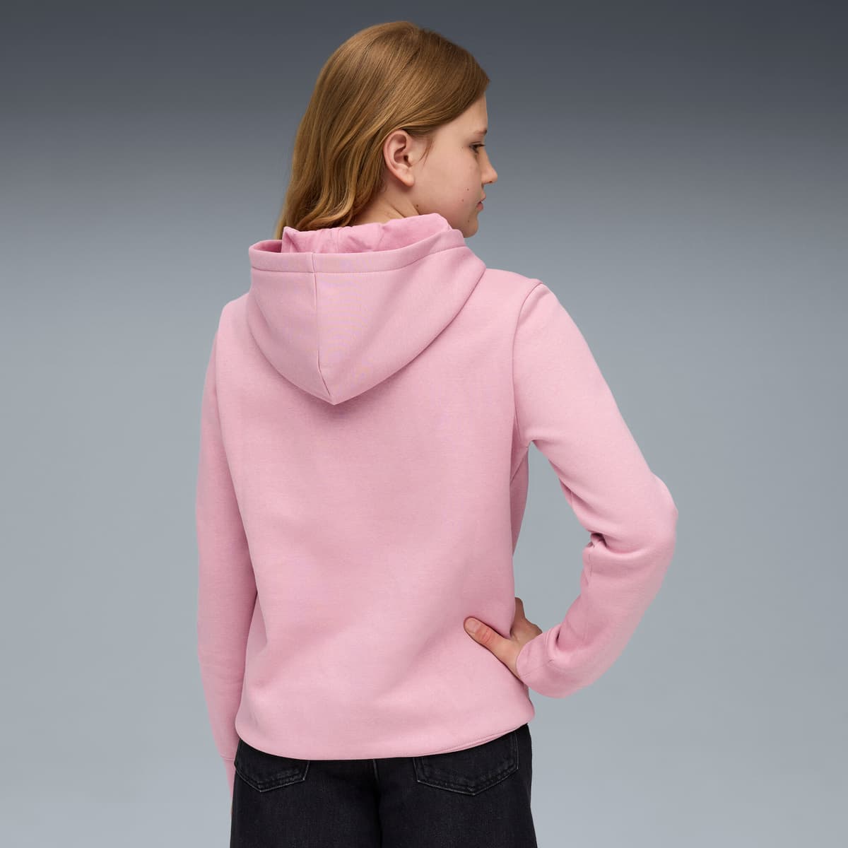 PUMA Essentials Script hoodie voor Dames, Roze, Maat 9-10Y thumbnail 3