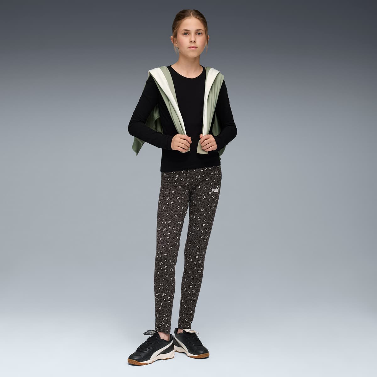 PUMA Essentials legging met grafische dierenprint voor Dames, Zwart, Maat 11-12Y thumbnail 4